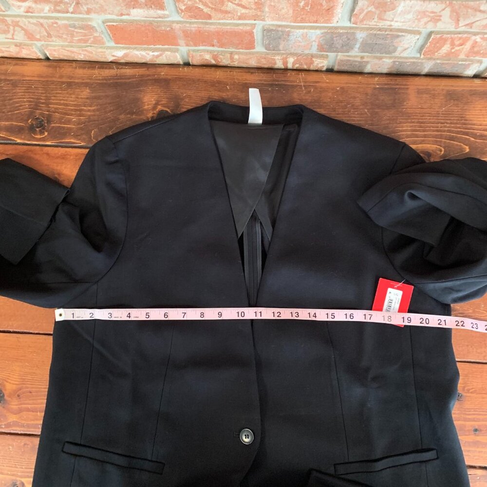 NWT SPANX The Perfect Collarless Oversized Pointe Navy Blue Blazer Size M - Picture 12 of 15